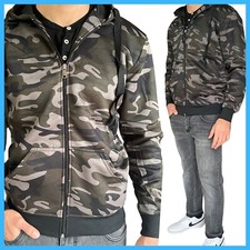 Felpa uomo militare invernale felpata maglia con zip e cappuccio tasche L XL 3XL