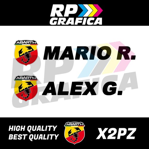 Coppia adesivi abarth nome - 2,