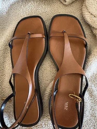 Sandali zara pelle marrone - in,