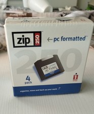 ? Iomega ZIP Disk 250MB – 4 Pack Sigillato – PC Formattato – Vintage Originale