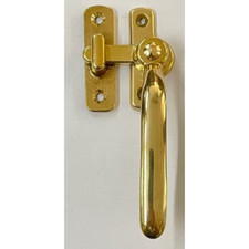 Maniglia a leva da blocco per serramenti in ottone lucido mm.137x50 mm DX