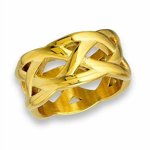 Anello nodo celtico placca oro