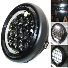 FARO LED MOTO + CALOTTA 7 POLLICI ALLUMINIO NERO CANBUS 6000K DUCATI YAMAHA 