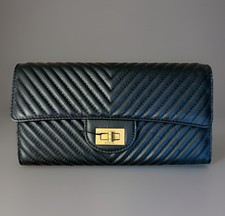CHANEL 2.55 NERO CHEVRON PELLE