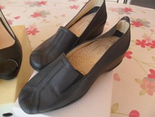 SCARPE DONNA VINTAGE N° 35 PELLE BLU - TACCO ZEPPA COMFORT