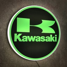 KAWASAKI MOTORCYCLE LED ILLUMINATED WALL LIGHT SIGN PETROL NINJA ZX DIRT BIKE