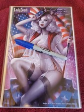 Lady Death Dragon Wars #1 Edizione Naughty Stars & Stripes Firmato 77/250 Pulido 