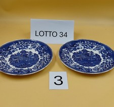 Coppia di piatti decorativi blu