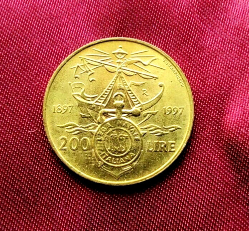 Moneta italia 200 lire - moneta,