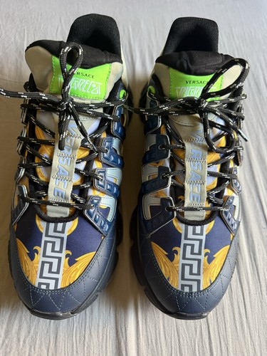 Versace trigreca blu giallo - versace,