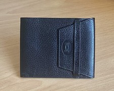 Cartier Paris-Portafoglio Portacarte in pelle Nera Vintage Originale Extra Large