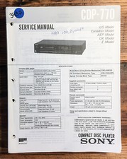 Sony CDP-770 CD Player  Service Manual *Original*