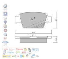 PASTIGLIE FRENO POSTERIORI FIAT STILO BRAVO MULTIPLA ALFA ROMEO MITO 2203230