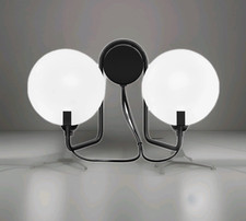 Stilnovo Design Bugia applique parete 2 Luci Nero Nuova in scatola-XXX