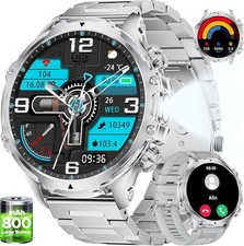 Smartwatch Uomo Militare, 1,85 Pollici HD Grande Display con Funzione Fitness 