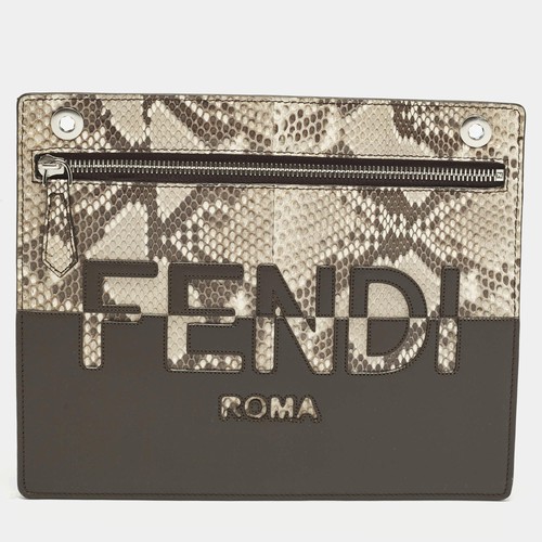Pochette piatta pelle beige - in,