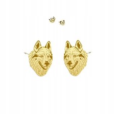 Orecchini oro cane lupo