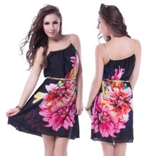 Nero Donna Fiori Prendisole