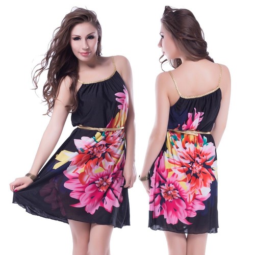 Nero donna fiori prendisole - donna,