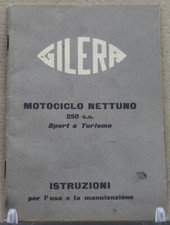 libretto uso manutenzione moto gilera 250 nettuno sport turismo anastatica
