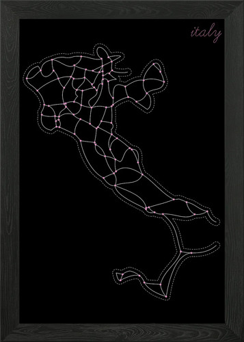 Mappa italia poster arte - italia, da