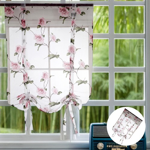 Floral roman rideau semi - semi, sheer