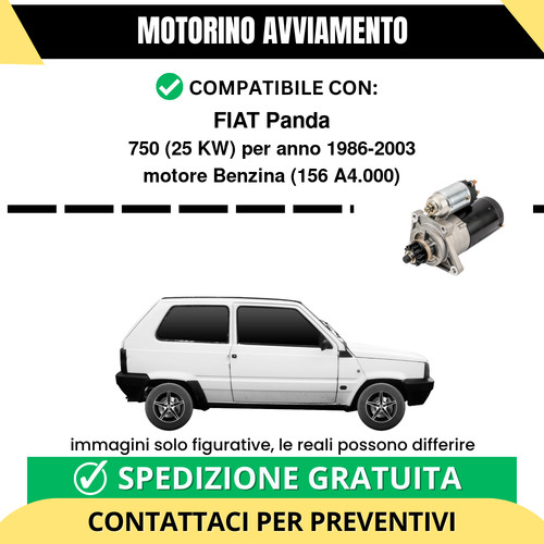 Motorino avviamento fiat panda - fiat,