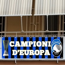 STRISCIONE 56 Atalanta Europa League PVC 200X70 CM CON OCCHIELLI ALTA QUALITA