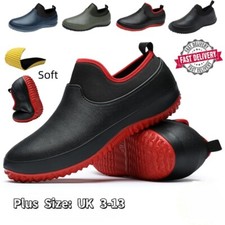 Stivali da pioggia uomo/donna impermeabili alla caviglia gomma scarpe da giardino scarpe chef antiscivolo