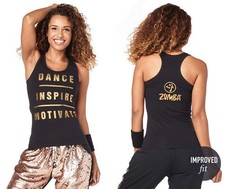 Canotta Zumba Inspire Racerback - Nero Audace ~ Medium ~ Nuova!  Spedizione gratuita!