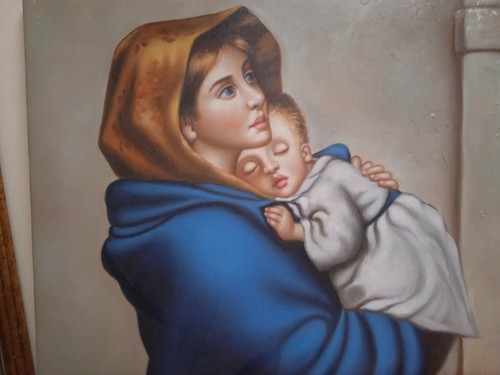 Dipinto mano tela - su, madonna