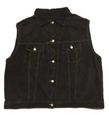 Gilet Biker Jeans Nero tipo Harley Plus Size