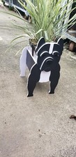 F/S Nuovo Nero Bianco Pit Bull Cane Naso Blu 3D Pitty Planter Durevole Giardino Cortile