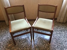 2 sedie per sala da pranzo Seduta in tessuto verde cm 45x45. Legno (no massello)