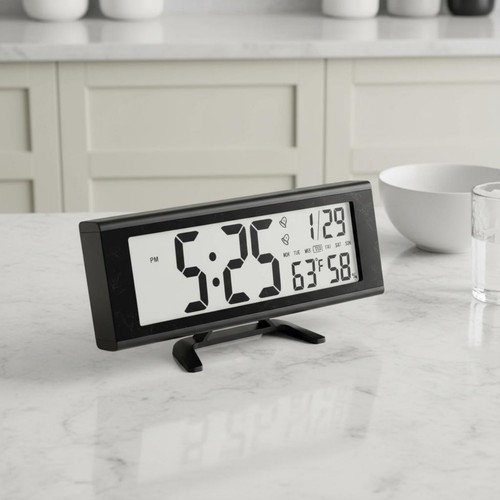 Orologio lcd con termometro - orologio, e