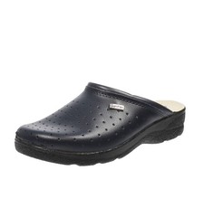 Saniflex Pantofole Sanitarie In Pelle Blu - Donna Scarpe Ciabatte Pantofole