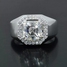 3 KT Bianco Trattato Anello