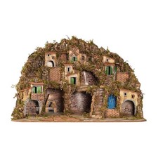 Presepe paesaggio con Forno Paniere in movimento Cascata e Mulino