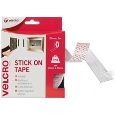 Adesivo in velcro su nastro - 20 mm x 2,5 m bianco (VEL-EC60214)