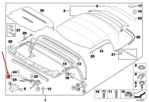 Bmw e36 top lock - top,