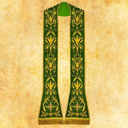 Stola romana ricamata verde