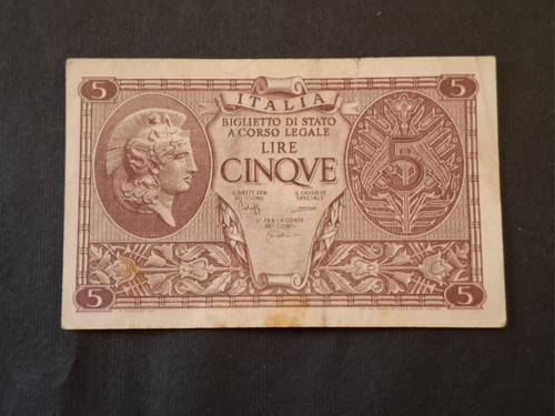 Banconota lire 1944 regno - 5,