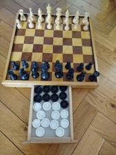 Scacchi E Dama in legno Didatto Vintage