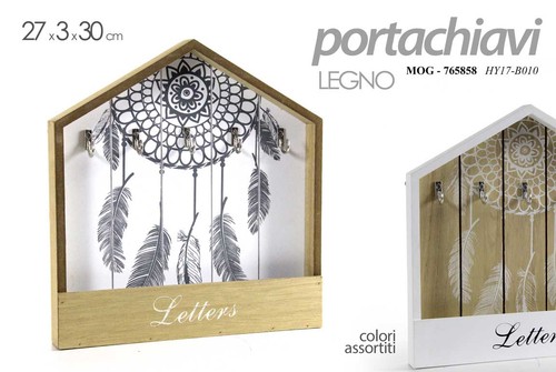 Porta lettere chiavi legno - lettere,