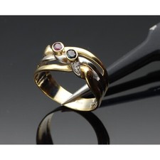 ANELLO CON ZAFFIRO, RUBINO E