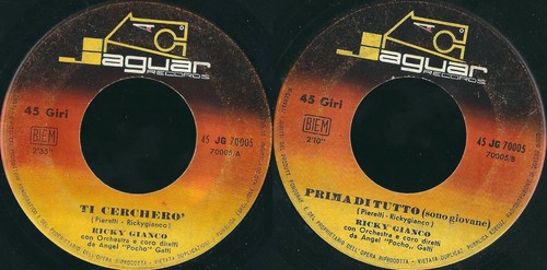 Rpm record ricky gianco - 45,
