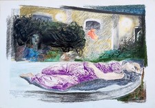 Ennio Calabria, litografia cm.70x100 anno 1985, no Guttuso, no Fiume