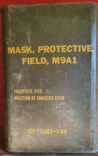 SCATOLA DI LATTA USA  CON MASCHERA   ANNI 50 Mg