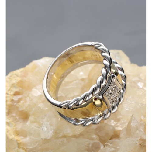 Anello oro bianco giallo - bianco, e