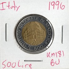 Coin Italy 500 Lire 1996